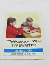 VINTAGE 1972 MARXWRITER TYPEWRITER INSTRUCTIONS picture