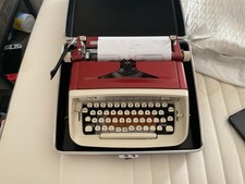 1960's Royal Safari Red Orange Manual Typewriter Portable W/ Manual & Case. picture