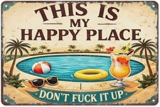 This Is My Happy Place Don't It Up Vintage Tin Metal Signs Home Décor 8x12 picture