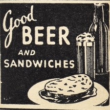 1940s Elite Cafe Beer Sandwich Main Stem Folsom Sacramento County California picture