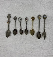 Souvenir Collectible Spoons Lot 7 Canada Africa Loch Ness Hawaii Washington D.C. picture