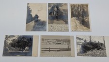 6 McDonough NY RPPC Photo Postcards Church Snowy Town View Raceway 1907-1908 picture
