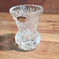 Cristal Au Plomb Crystal Miniature Vase Diamond Pattern Textured Round picture