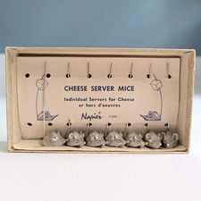 Vintage Napier #604 Cheese Mice Picks Set 7 In Box 1 Missing picture