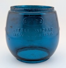 Vintage Dietz Little Wizard BLUE Glass Lantern Globe Loc-Nob Syracuse, NY USA picture