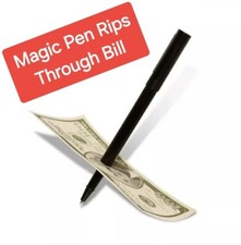 Pen Through Dollar Bill - Visual Magic Trick - Street Magician's Prop picture