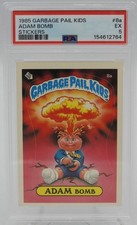 1985 Garbage Pail Kids Series 1 Adam Bomb Cheaters License Back #8a PSA 5 picture