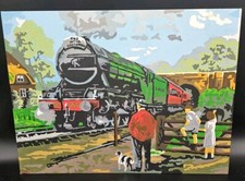 Paint By Number Finished Paint The Flying Scotsman Train Locomotive 11.5 x 15.5 picture