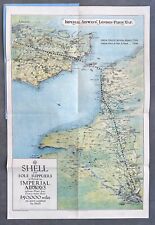 IMPERIAL AIRWAYS MAP OF THE LONDON PARIS ROUTE VINTAGE AIRLINE ROUTE MAP POSTER picture