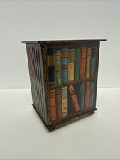 ANTIQUE BISCUIT TIN HUNTLEY & PALMERS BOUND VICTORIAN BOOKS IN BOOK CASE EXC picture