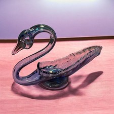 Vintage Art Glass Swan Dish picture