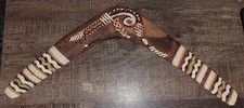 Australian Hand Painted Wood Boomerang Created by Australian Aborigines 14