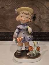 Vintage Lefton Japan Ceramic Sunday Best Figurine Days of Week Girl Figure  picture