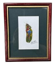 Painted Feather Parrot Bird Framed Art Picture Costa Rica Jeanette R. picture