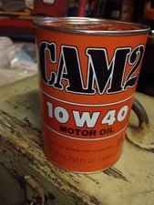 Vintage CAM2 10w40 Qt  full can nos  cardboard label that looks new displays A+ picture