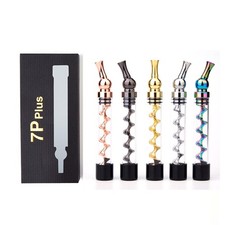 7P Plus Kit Dry Herb Glass Pipe Twisty Blunt 360 Rotating Smoking Pipe【Black】 picture