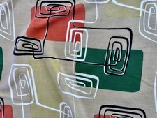 Lucienne Day Atomic Space Age Tiki Mid Century Barkcloth Vintage Fabric Curtain picture