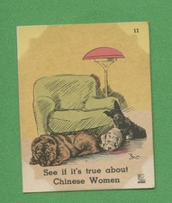 1937 Dogs by Zito No 11 Three Dogs Interior Vintage Humor Trading Card picture