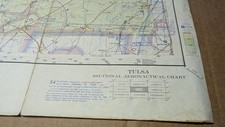 Vintage 1964 Tulsa Oklahoma Aeronautical Chart Folded Map OK Flight History  picture