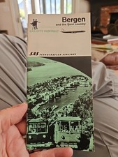 Original Vintage Travel Brochure SCANDINAVIAN AIRLINES - GUIDE - BERGEN - 1969 picture