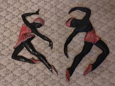 MCM Mid-Century Modern Metal Male & Female Ballerina Dancers 50s or 60s picture