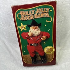 Holly Jolly Rock Santa Animated Dancing Cowboy Alan Jackson 1999 picture