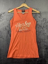 Harley-Davidson Tank Top Sturgis MI Eternal Freedom Women's S Pink Dots USA MADE picture