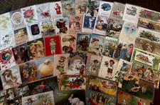 Lot of 60~Mixed~ Antique Vintage Holidays Greetings 1900's Postcards~Santa~s644 picture