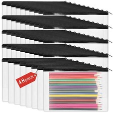 Feifeiya 48 Pcs Clear PVC Pencil Pouch Bulk 8.66 x 5.71 Inch Soft Pencil Case... picture