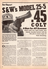 S&W Model 25-5 .45 Colt Vintage Magazine Article 1970s Gun Review picture