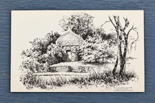 Vintage 1950s-60s Marblehead MA Old Powder House Lith-O-Sketch Postcard picture
