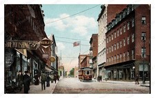 Fall River Massachusetts 1910s North Main Street Trolley Standard Postcard picture