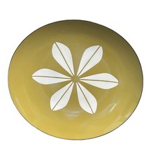 Vintage Catherine Holm Enamel Lotus Platter 12” Gold Grete Prytz Kittelsen picture