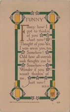1908 P.F. Volland FUNNY Poem Postcard - W.D.N., E.F.B. Art Nouveau picture