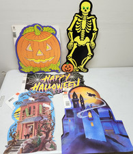 Vintage Eureka Halloween Cat Skeleton Pumpkin Die Cutouts Wall Decor Lot picture
