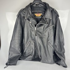 Vintage Harley-Davidson Leather Motorcycle Jacket Men's XXXL Black USA picture