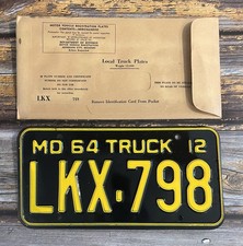 1964 Missouri TRUCK License Plate LKX-798 w/ Original DMV Envelope NOS picture