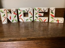 Vintage Tilso NOEL Letters Candle Holders Great Paint picture