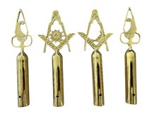 Gold Masonic Blue Lodge Tops Set with MM Emblem Freemason Masonic Pole picture