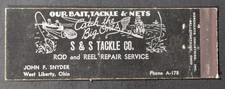 Vintage Fishing Tackle Shop West Liberty Ohio Matchbook Cover picture