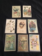 LOT 8 ANTIQUE EASTER POSTCARDS 1909 to 1916 picture