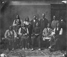 Arapaho Cheyenne Delegation 1870 Vintage Native American Photo Reprint picture