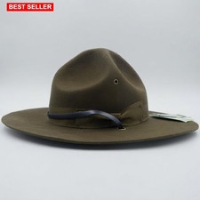 Campaign Hat Drill Sergeant Instructor Mountie Ranger 100% Wool Olive Size 7 3/8 picture