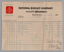 1905 Billhead NATIONAL BISCUIT CO. Toledo Ohio, Nabisco picture