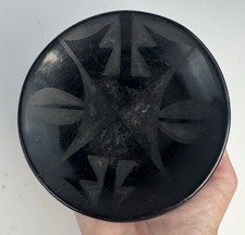 Maria Julian Martinez San Ildefonso Blackware Feather Plate Marie + Julian picture