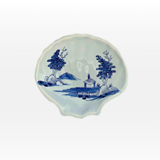 Vintage OUD Delft Williamsburg Restoration blue footed shell dish Holland picture