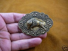 b-buff-7) Buffalo bison I love buffaloes roam love BRASS pin pendant brooch picture