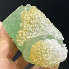 540g Natural Green Pyramid Fluorite & White Quartz Mineral Specimen/FuJian picture