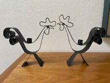 Vintage Mid Century Modern Rooster Candle Holder Set  picture