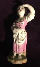 Hochst Porcelain Vtg. Girl Figurine Harvest Time Germany Mainz Wheel Since 1746 picture